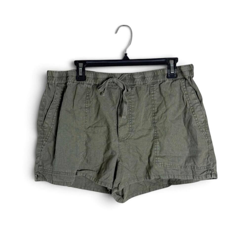 Pistola Olive Green Maia Linen Utility Shorts Drawstring XXL P4847JTF-SAG